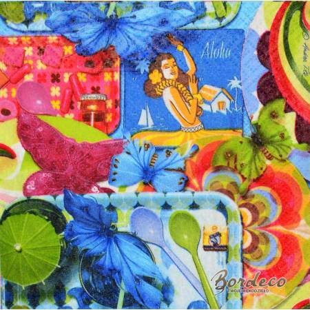 Serwetka decoupage firmy PAPER+DESIGN w hawajskim stylu 25x25cm